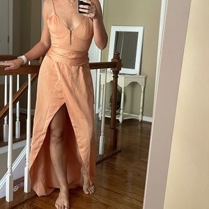 Sabo skirt satin maxi dress with removable tie